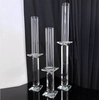 3 pcs/set Centres de table Chandelier en cristal Bougeoir en cristal Bougeoir en cristal fait à la main Chandelier de mariage