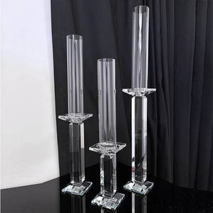 3 pz/set centrotavola da tavolo in cristallo candelabro di cristallo portacandele di nozze fatto a mano candelabro - Product Image 2