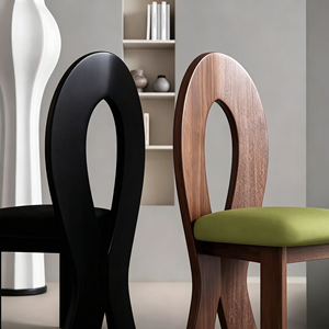 Silla de Acento Premium de Madera Maciza con Respaldo Hueco y Cojín Tapizado, Silla Lateral para Sala de Estar, Hogar u Hotel - Product Image 4