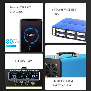 بطاريات ليثيوم أيون LiFePO4 خارجية 12 فولت 24 فولت 100 أمبير في الساعة، مصدر طاقة محمول عالي القدرة 1000 واط 2400 واط في الساعة - Product Image 4