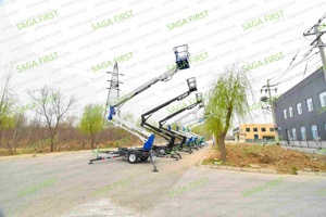 เครื่องยกแมงมุมแบบดึงหลังบูมลิฟต์สำหรับรถพ่วง14ม. 18ม. 20ม. 200กก. 300กก. รถยกของบูมลิฟต์ยกแมงมุมสีดำสีเขียว - Product Image 6