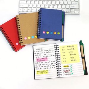 Mini Libreta Espiral Portátil Multifuncional con Cubierta de Papel, Hojas Sueltas, Notas Adhesivas y Bolígrafo, con Logotipo Personalizable - Product Image 3