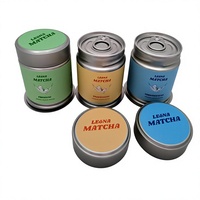 Boîtes en métal rondes scellées pour thé matcha avec couvercle à vis et logo personnalisé