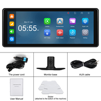 Écran portable sans fil CarPlay Podofo 8,1 pouces, Android Auto, Airplay, autoradio stéréo, caméra de tableau de bord vidéo 2,5K, caméra avant réglable