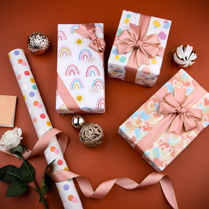 Wholesale 80g Birthday Art <b>Paper</b> 43*300cm Gift Luxury Custom Packaging Wrapping <b>Paper</b> Roll - Product Image 1