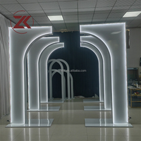 Ensemble de 5 arches lumineuses ZKAI en acrylique blanc avec support LED pour décoration de mariage