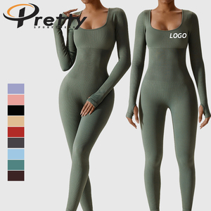 Nueva moda Primavera baile sin costuras Fitness deportes mono apretado de manga larga Yoga traje sin costuras Yoga mono mujer ropa deportiva - Product Image 1