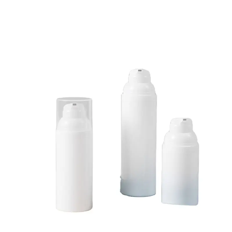 Garrafa de bomba recarregável reciclável, frasco plástico sem loção para pp branco, 30ml, 50ml, 75ml, 100ml