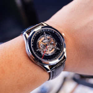 Montre mécanique automatique de luxe pour homme avec affichage des heures par disque rotatif et aiguille des heures vagabonde - Product Image 2