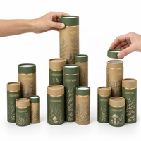 Emballage personnalisé pour déodorant cosmétique en stick, huile essentielle, tube en papier kraft recyclable, boîtes cylindriques rondes