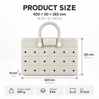 Sac fourre-tout pour ordinateur portable en EVA de 15 pouces, léger, avec poignée de transport, pour femmes, hommes, étudiants, campus, travail quotidien, études, ordinateur portable