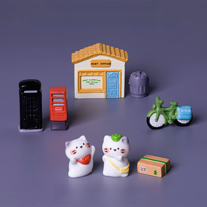 Miniatures de paysage KI Zhuojing, décorations rétro pour maison de poupée, scène miniature de bureau de <span class=keywords><strong>poste</strong></span>, décoration de bureau à domicile - Product Image 1