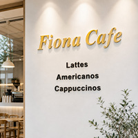 Precio al por mayor Letrero de letras acrílicas 3D sin iluminación, personalizado, para decoración de pared interior, letras publicitarias tipo canal