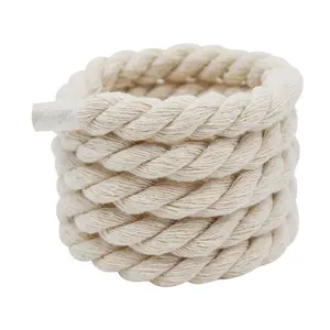 REWIN 10MM Nature Color Cotton Braid Super Chunky Big Thick Twisted Rope Shoe Laces Shoelaces For Casual Shoes