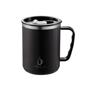 Double Walled 15oz Travel Tumbler Cup Insulated Coffee Mug With Handle And Bpa Free Lid