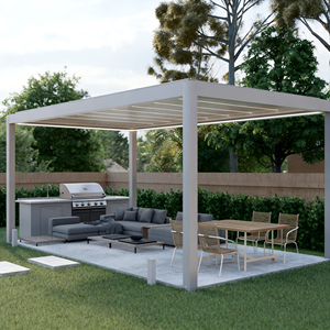 Pergola en aluminium haut de gamme, structure d'ombrage extérieure pour patio, jardin et aménagement paysager, avec <span class=keywords><strong>poids</strong></span> de stabilisation pour gazebo - Product Image 5