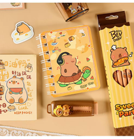 Ensemble de papeterie Capybar, cadeau pour enfant, stylo, autocollant, couteau utilitaire, boîte cadeau de papeterie, rentrée scolaire, cadeau d'anniversaire, récompense scolaire