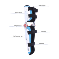 Attelle de genou réglable avec fixation cheville-pied, orthèse de genou, exosquelette, équipement de protection pour la rééducation