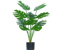 Fournitures de jardinage Vente en gros d'Arbre Monstera Artificiel Naturel Toucher Plastique Bonsaï Artificiel avec Pot pour Intérieur
