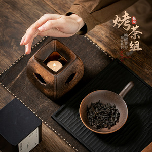 Base calefactora de cerámica para tetera, forma cuadrada, para accesorios de ceremonia del té - Product Image 2