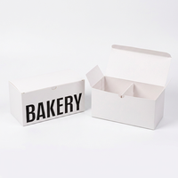 Boîte à emporter pour beignets de boulangerie avec insert séparateur 23 cm, blanche, portable, réutilisable, alimentaire, pour pâtisserie, vente en gros