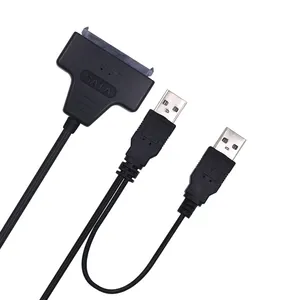 Hot SATAにUSB 2.0 To 7 15 22pin Adapter Cables External Power For 2.5 'Ssd Hdd Hard Disk Drive Converter