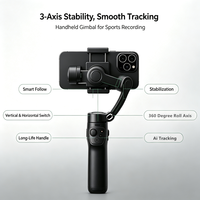 Stabilisateur de téléphone portable pliable à 3 axes, stabilisateur intelligent à suivi automatique, stabilisateur portable pour vlog sportif