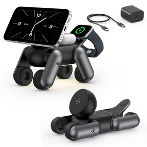 Station de charge <span class=keywords><strong>sans</strong></span> fil 3 en 1 en forme de chien, <span class=keywords><strong>chargeur</strong></span> magnétique rapide pour téléphone, 3 en 1 Qi 2.2 25W pour <span class=keywords><strong>Apple</strong></span> iPhone IWatch, plusieurs appareils - Product Image 1