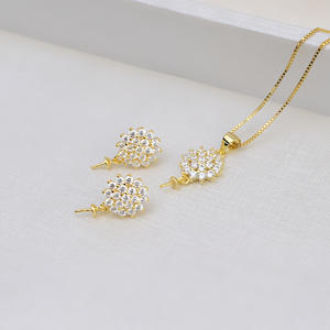 Juego de Joyería Femenina DIY con Colgante de Copo de Nieve de Plata S925, Pendientes de Perlas, Accesorios de Acero Semi-Acabados - Product Image 2