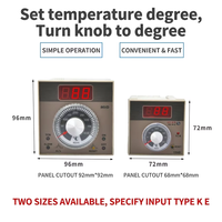 Termostato Digital Universal TUOBANG 72VD 110V/220VAC OEM/ODM, Controlador de Temperatura con Perilla Mecánica para Horno Industrial