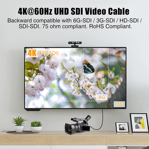Câble SDI <span class=keywords><strong>12G</strong></span> 4K <span class=keywords><strong>BNC</strong></span> Mâle-Mâle 75 Ohm RG59 Coaxial pour Vidéo 4K60Hz, Câble SDI pour Caméra CCTV BMD et Diffusion - Product Image 3
