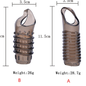 Anneau pénien Wolf Fang Sheath en caoutchouc souple noir transparent, jouet sexuel pour adulte, anneau de maintien du prépuce - Product Image 2
