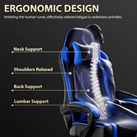Chaise de bureau ergonomique confortable pour le jeu sur ordinateur avec repose-pieds réglable, chaise de jeu vidéo en cuir PU pour les joueurs