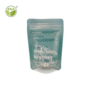 Clear Self Seal Zipper Plastic Retail Packaging Bag Dental Tool Invisible Aligners Packaging Bag Stand Up Pouch