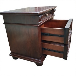 Mesa de Noche de Madera Sólida de Estilo Mid-Century con Gran Espacio de Almacenamiento, Diseño Elegante en Acabado Natural para Casa, Hotel o Apartamento - Product Image 5