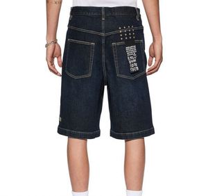 Short en jean droit vintage pour hommes, coupe régulière déchirée à la taille moyenne et abîmée pour l'été, meilleure vente, pas cher - Product Image 3