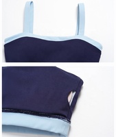 Ensemble de vêtements de sport avec coussinets amovibles, haut dos nu à col halter color block, leggings sculptants et gainants, vêtements athleisure