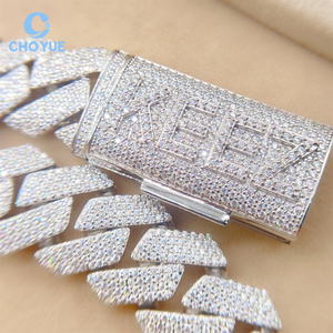Hip Hop Style Trend 15MM <b>Iced</b> <b>Out</b> VVS Moissanite Diamond Cuban Link <b>Chain</b> 925 Sterling Silver Fine Jewelry Necklace - Product Image 5