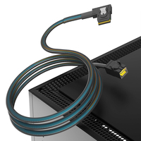 Câble de données interne pour serveur 90 degrés SFF-8087 SFF-8643 Mini SAS HD avec gaine en nylon et blindage, SAS3.0 12 Gbit/s pour contrôleur RAID