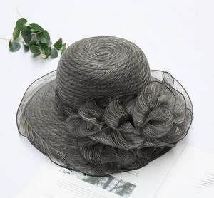 New Elegant <b>Wedding</b> Organza White Flower Fashion <b>Women</b> Ladies Church <b>Hats</b> - Product Image 5