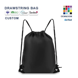 Sac à dos en polyester à cordon de serrage, très vendu, de bonne qualité, pour le sport et les activités de plein air, avec prix d'usine, cadeau promotionnel - Product Image 1