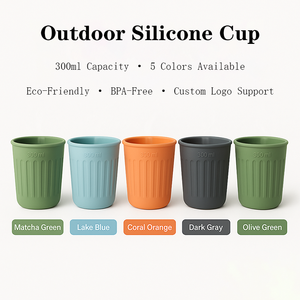 Vaso de Silicona para Exteriores de 300 ml, Libre de BPA, Irrompible, con Logotipo Personalizado, Ecológico, Ideal para Camping, Senderismo, Viajes y Uso Diario - Product Image 2