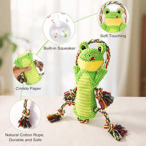 Rana verde interior poliéster PP algodón lujo mascota perro movimiento interactivo masticar juguetes chirriantes recién llegados - Product Image 2