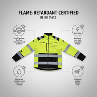 Combinaison de travail respirante, conforme aux normes ANSI Classe 1 et EN ISO Classe 2, avec réflecteurs LED, imperméable, pour charpentier, avec logo