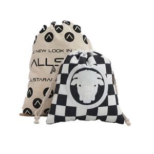 Natural White Extra Large Linen Cotton Drawstring <b>Bag</b> Custom Logo Screen Printing Multi-Purpose Travel Pouch Cotton <b>Bag</b> - Product Image 2