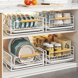 Égouttoir à vaisselle en métal antirouille étagère organisateur organisateur de cuisine coulissant étagère à vaisselle avec plateau de <span class=keywords><strong>vidange</strong></span> automatique - Product Image 2