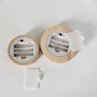 Support d'affichage en bois rond de 8cm et 10cm avec lumières de couleur tactile LED Matériau ABS pour boules de résine de verre cristal Alimenté par batterie