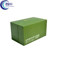 Caja de Regalo de Papel Recubierto Ecológico Verde, Caja de Cartón Rígido Personalizada con Logotipo, Embalaje para Té o Productos Cosméticos