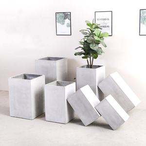 Pots à fleurs écologiques <span class=keywords><strong>en</strong></span> fibre de verre, petits pots pour plantes succulentes, trou de drainage, soucoupe, utilisation à la maison et au <span class=keywords><strong>jardin</strong></span> - Product Image 1