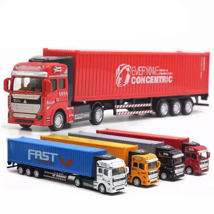 Metalen Vrachtwagen En Legering Metaal Terugtrekken Auto Speelgoed 1:48 Grote Container Truck Speelgoed